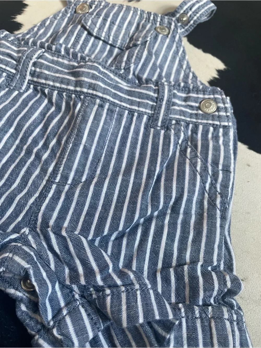 Gymboree Striped Blue Overalls Shorts
